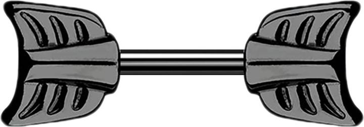 Image du produit Star Piercing Barbell noir avec flèche (sans laiton, Acier chirurgical 316L)