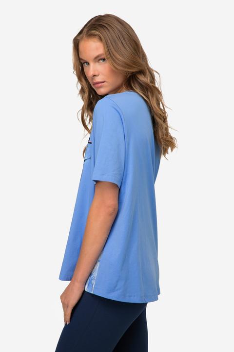 Produktbild Laurasøn T-Shirt, A-Line, seitliches Karo, V-Ausschnitt, Halbarm (L)