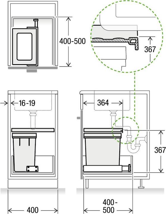 Actual product image Müllex Waste insert system X-LINE X40 M17 Basic (20 l)