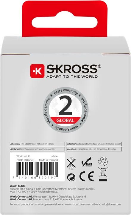 Actual product image Skross World to UK