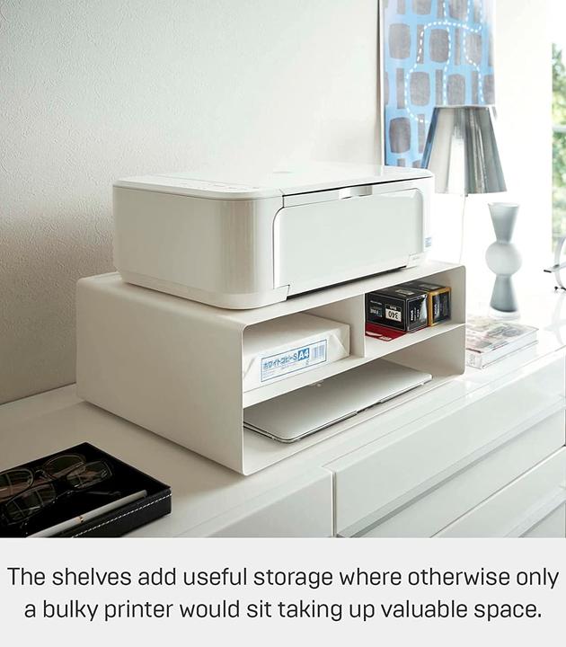 Actual product image Yamazaki Tower Printer Station, White (48 x 37 x 19 cm)