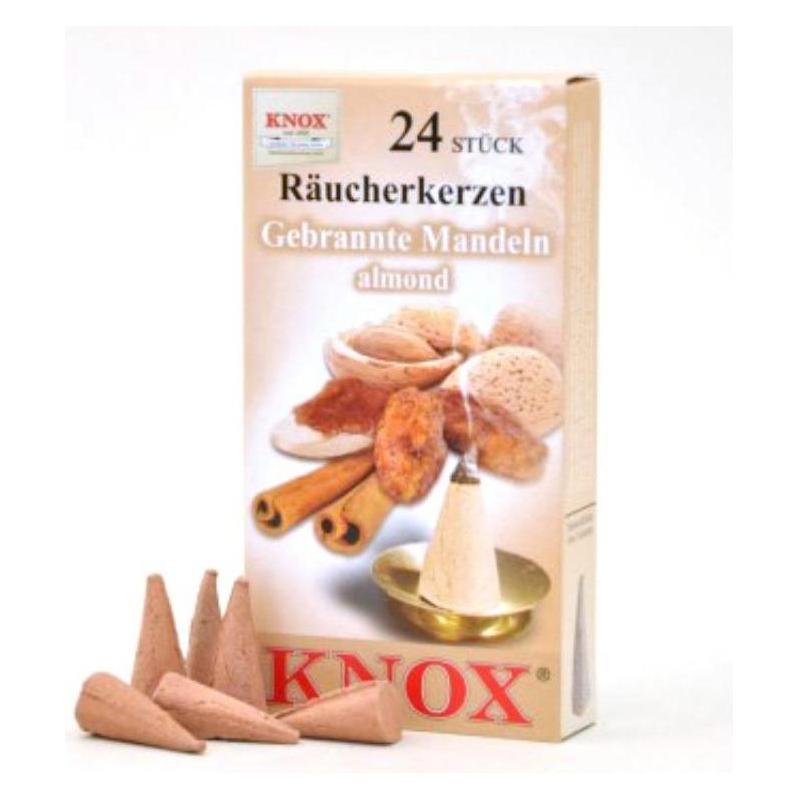Knox, Bastoncini D'incenso, Candele D'incenso - Mandorle Bruciate 24 Pezzi, Cono
