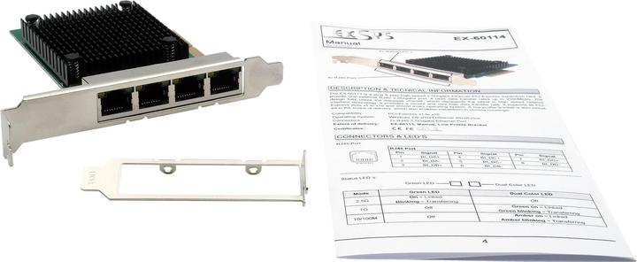 Image du produit Exsys GmbH Carte réseau 4 ports PCIe 2.5 Gigabit (Mini PCI Express)