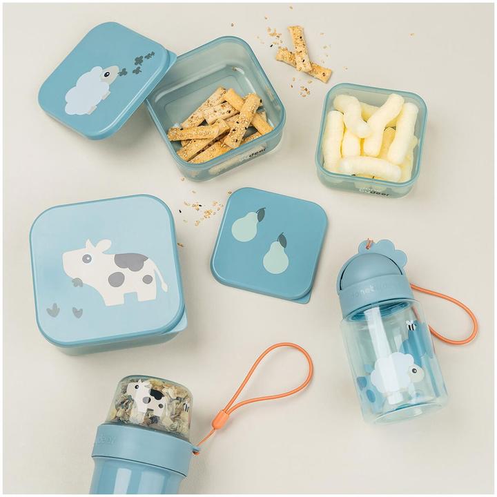 Produktbild Done by Deer Nahrungsbehälter & Portionierer 3-tlg. Snackboxen-Set - Tiny Farm - Blau