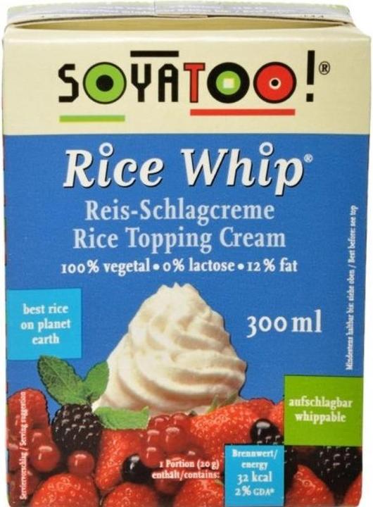 Produktbild Soyatoo! Rice Whip Rice Topping Cream (1 x 30 cl)