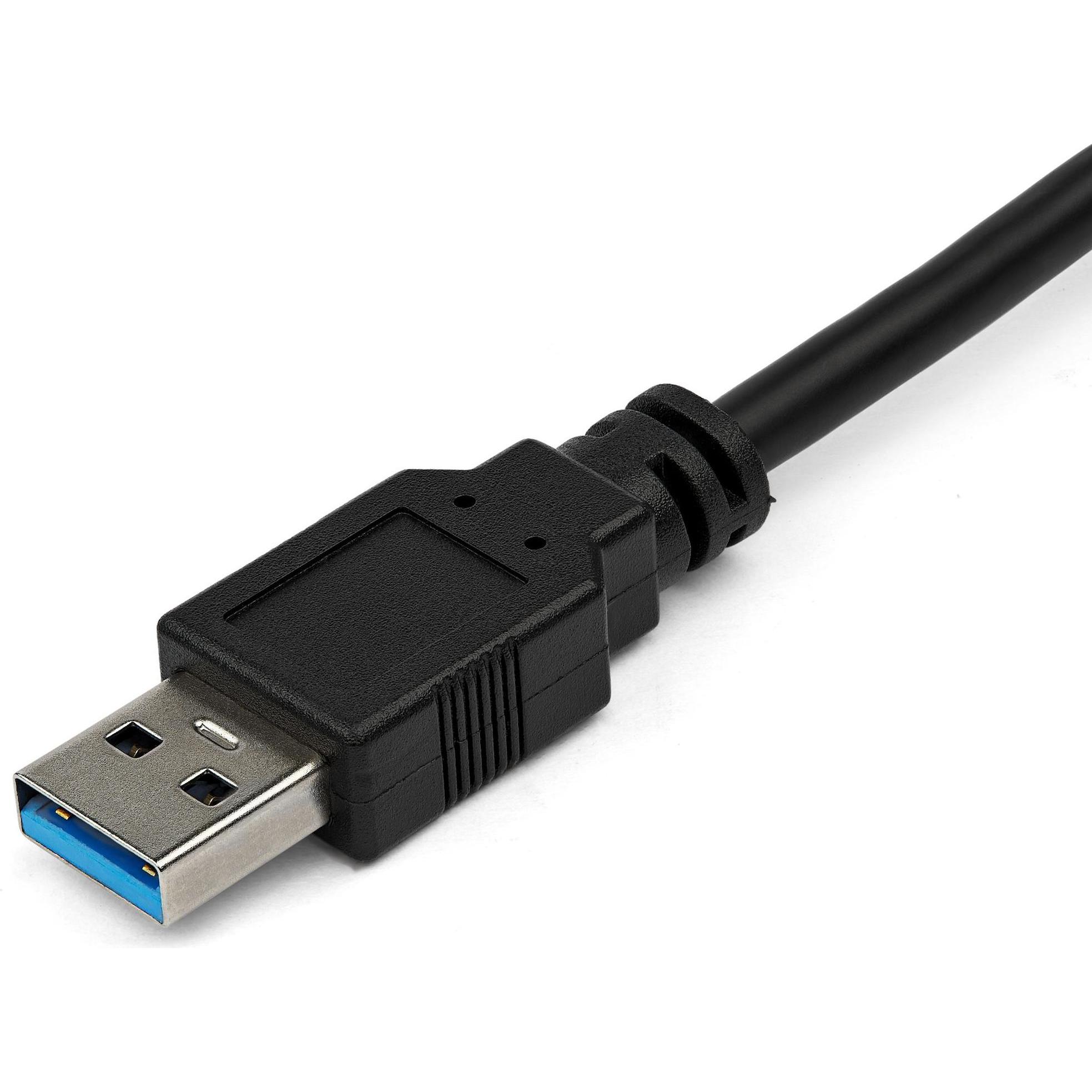 Thumbnail - StarTech USB 3.0 Gigabit Ethernet and USB 3.0 Hub (USB-A, 1 Ports), Dockingstation + USB Hub, Schwarz
