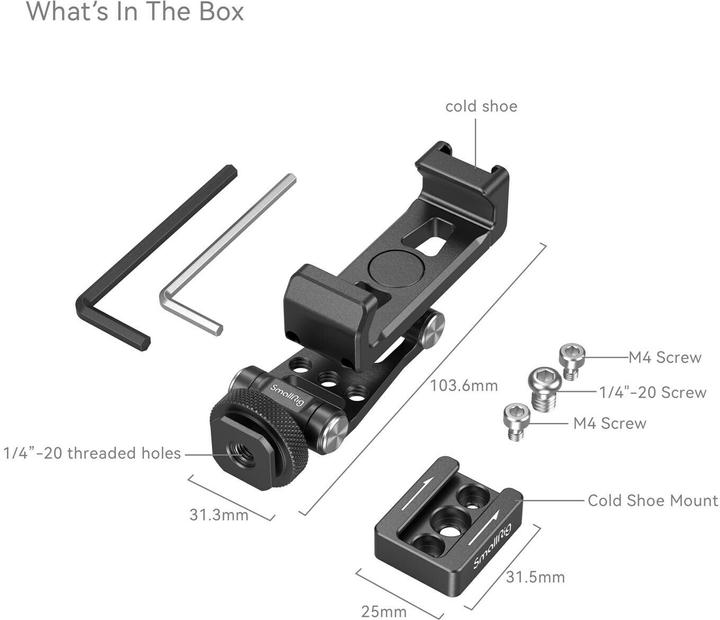 Immagine prodotto SmallRig Cold Shoe Halterung (Attacco cardanico)