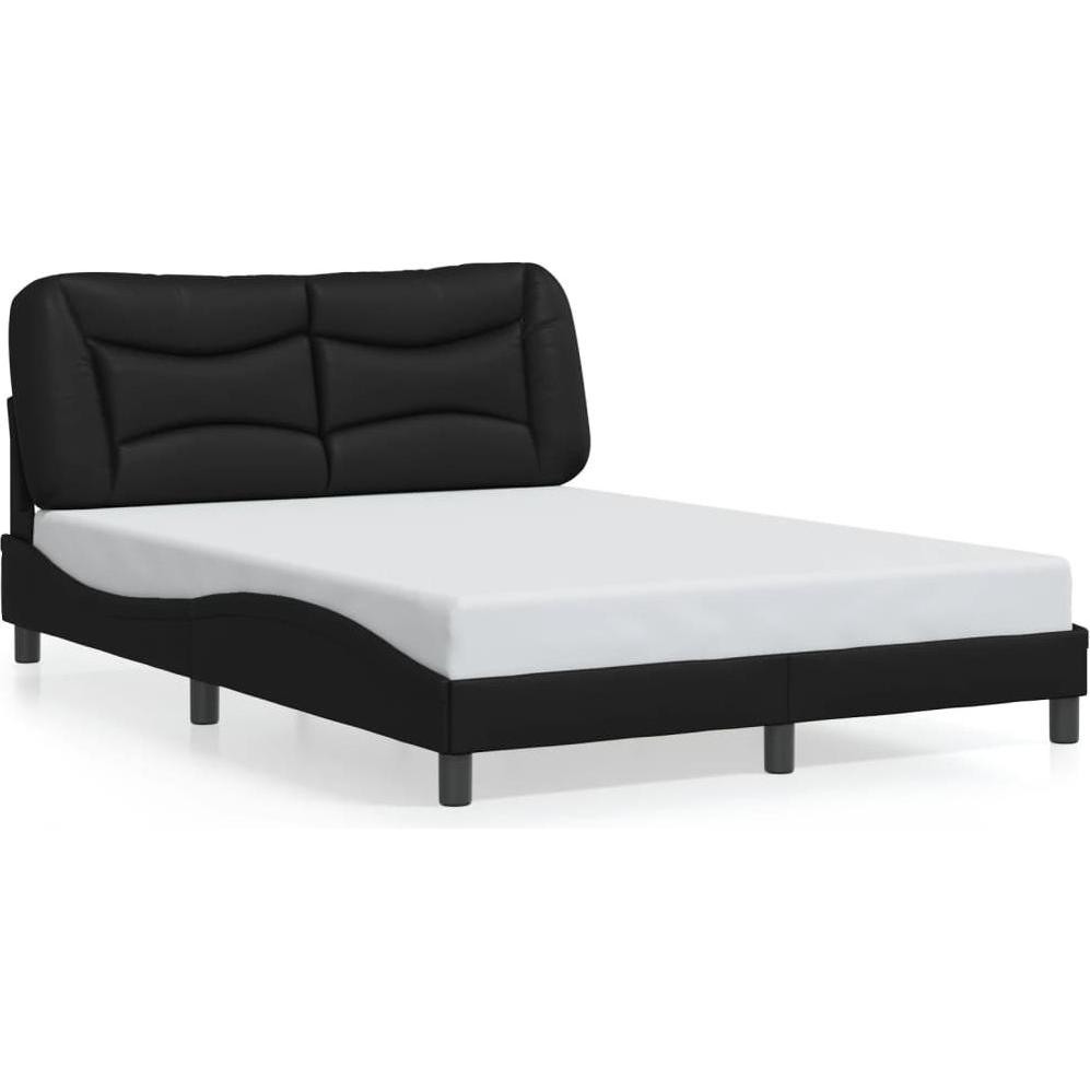 VidaXL, Bett, Bettgestell mit Kopfteil Kunstleder (140 x 200 cm)