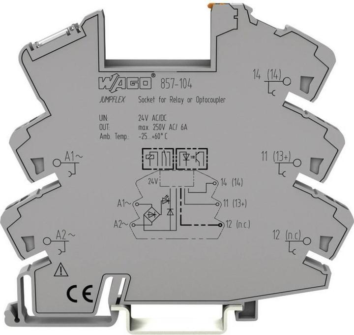 Actual product image Wago 857-104 Relay socket (W x H x D) 6 x 81 x 94 mm 1 pc. (Relay socket)