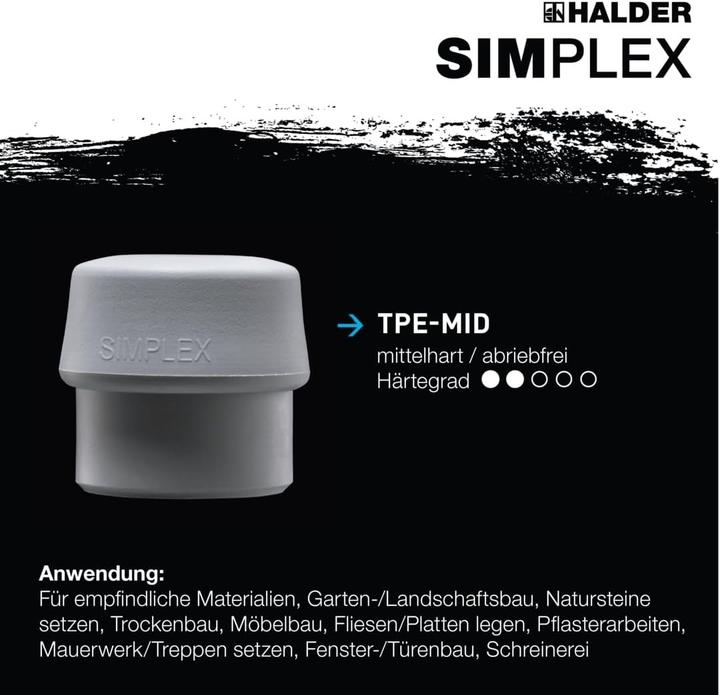 Produktbild Halder SIMPLEX-Schonhammer Tempergussgehäuse Holzstiel (2775 g)