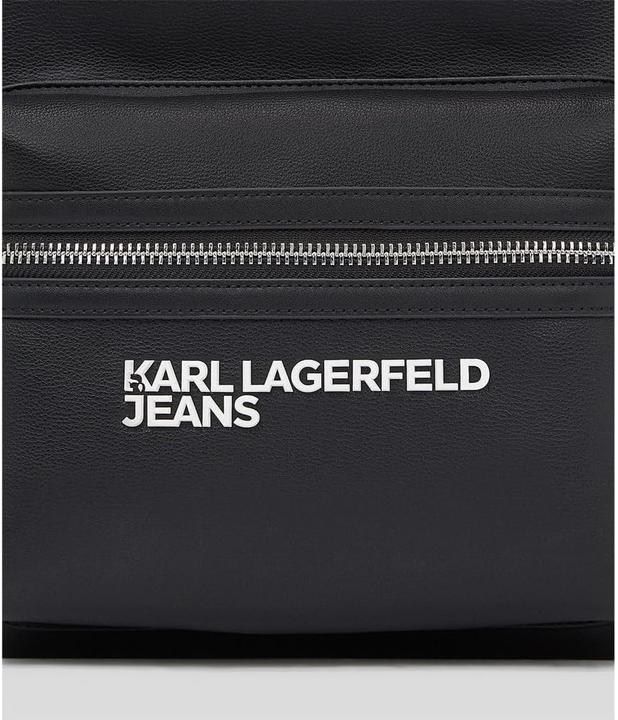Actual product image Karl Lagerfeld Essential Grainy PU Backpack with Logo, Zipper, and Adjustable Straps