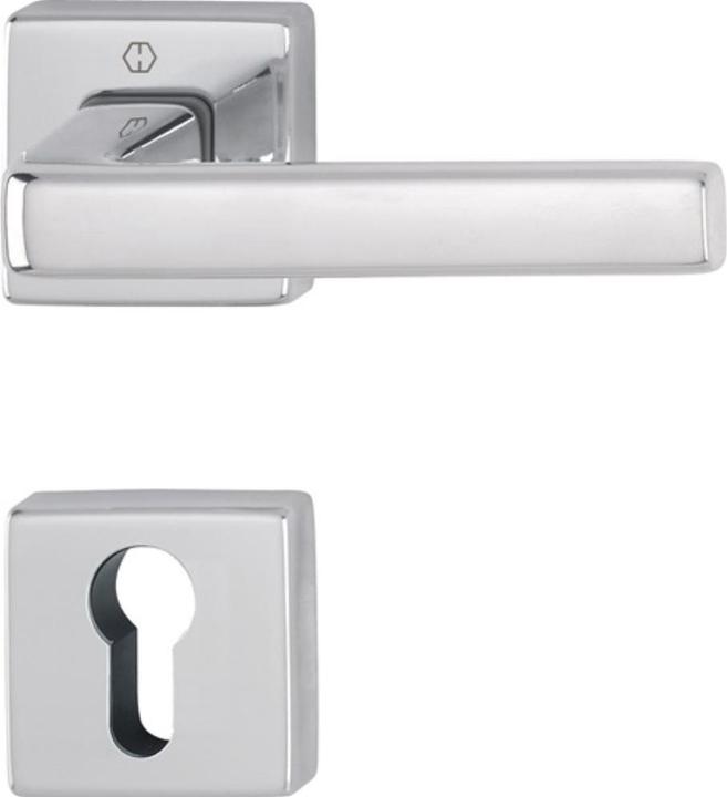 Actual product image Hoppe Rosette set Dublin 1124 / 843KV/843KVS Aluminium F249 angular PZ DIN left / right D/D (Door handle)