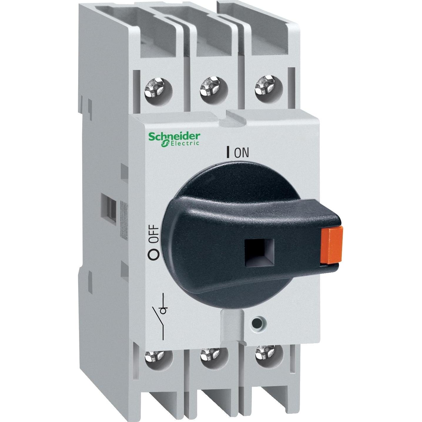 Schneider Electric VLS3P016R1 Interruttore di manovra sezionatore tripolare 16A, Pulsante + Interruttore, Nero