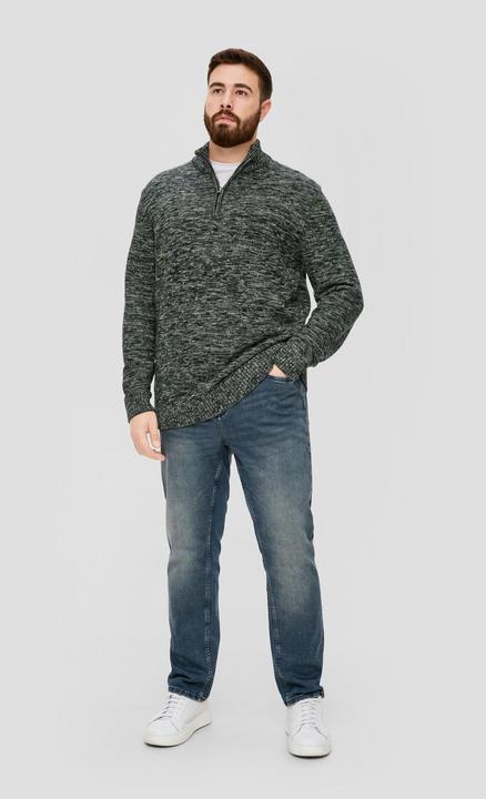 Produktbild s.Oliver Strickpullover Troyer-Pullover aus Moulinegarn (3XL)