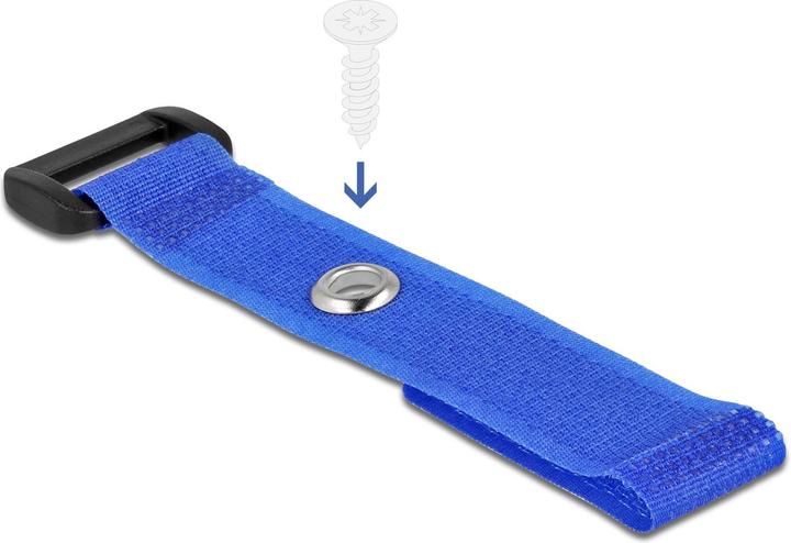Produktbild Delock Klett-Kabelbinder mit Schlaufe und Befestigungsöse L 150 x B 20 mm blau 5 Stück (Klettkabelbinder, 150 mm, 5 Stk.)