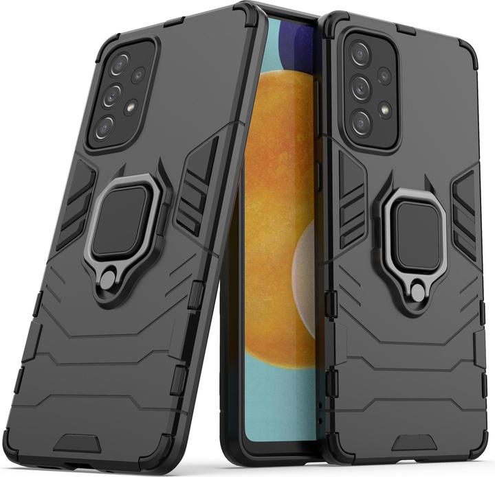 Produktbild Hurtel Ring Armor tough hybrid case cover + magnetic holder for Samsung Galaxy A73 black (Samsung Galaxy A73 5G)