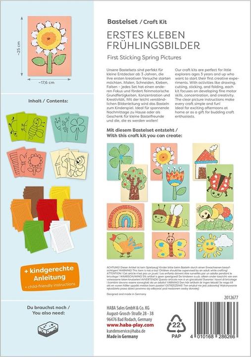 Produktbild Haba Bastelset - Erstes Kleben Frühlingsbilder