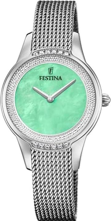 Actual product image Festina MADEMOISELLE WATCH F20494/6 AQUAMARINE 316L STAINLESS STEEL STRAP, WOMEN (Analogue wristwatch, 30.20 mm)