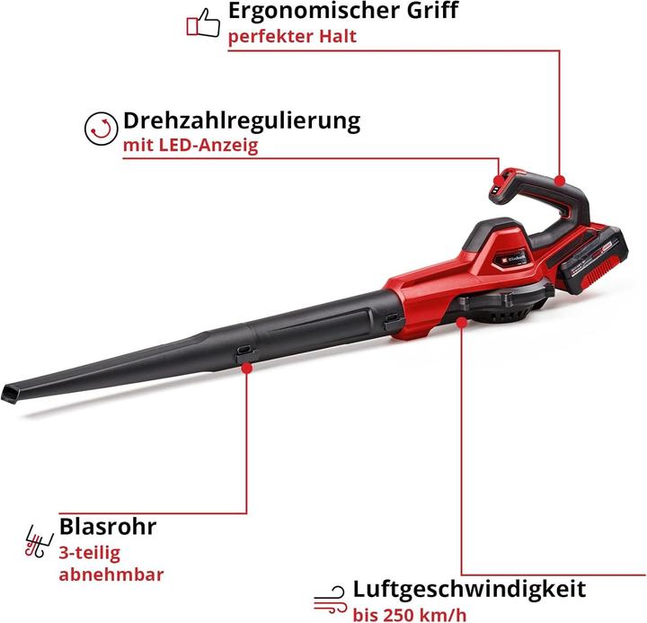 Produktbild Einhell Akku-Laubbläser GE-UB 18/250 Li E (1x4.0Ah) (Akkubetrieb, Laubbläser)