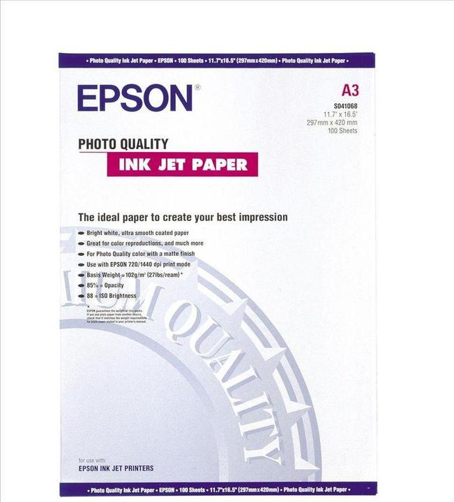 Actual product image Epson Photo Quality Ink Jet Paper, 100 sheets (104 g/m², A3, 100 x)