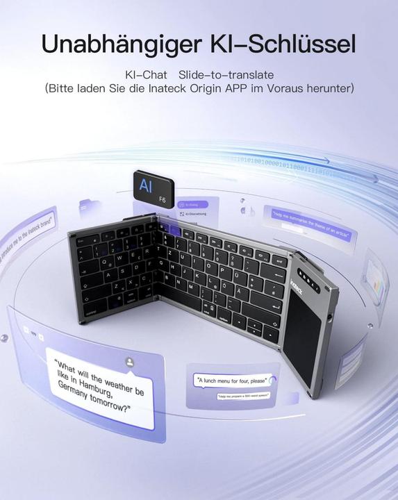 Actual product image Inateck Keyboard 06101 steel gray (KB06101 steel gray) (DE, Wireless)