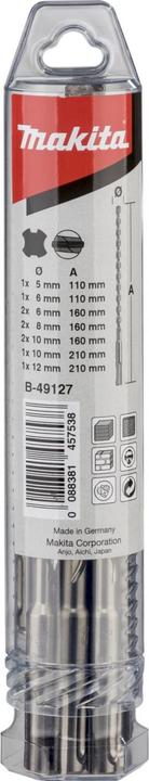 Actual product image Makita B-49127 SDS-VPLUS drill bit set Nr6 10pcs (5, 6, 8, 10, 12 mm)