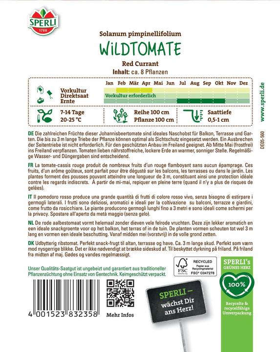Produktbild Sperli Wildtomate Red Currant (Gemüsesamen)