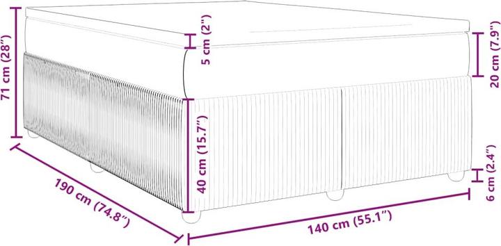Actual product image vidaXL Boxspringbett (140 x 190 cm)