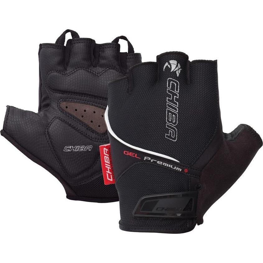Chiba, Unisex, Handschuhe, Gel Premium Fahrradhandschuhe, Schwarz, (S)