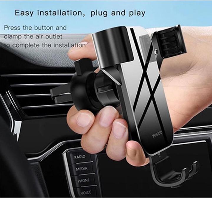 Produktbild Yesido - Car Holder (C87) - Gravity Grip for Air Vent - Black