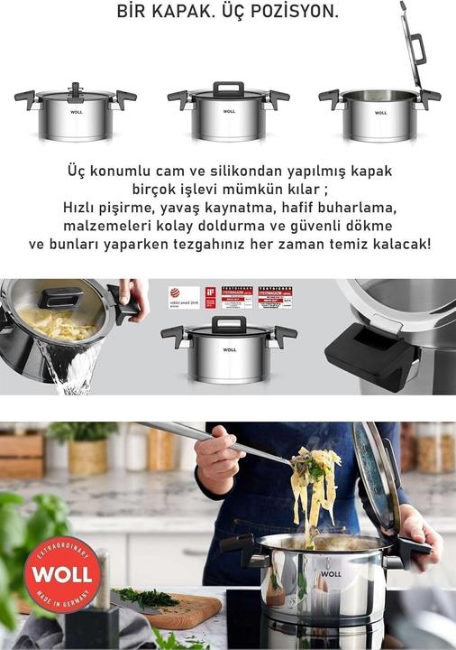 Immagine prodotto Woll concept Set di pentole da 4 pezzi composto da: 918NC, 120NC, 124NC, 828NC (24 cm, Set di pentole e padelle da cucina, Acciaio inossidabile)