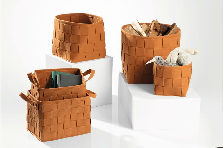 Actual product image N8werk Felt storage basket 40 cm rust brown (1 x, 40 x 30 x 30 cm)