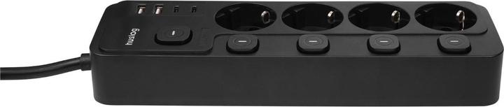 Actual product image Huslog Power strip with 5 switches (4x, CEE 7/3, USB-A, USB-C, 1.50 m)