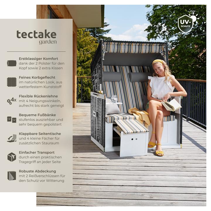 Produktbild tectake Strandkorb inkl. Schutzhülle
