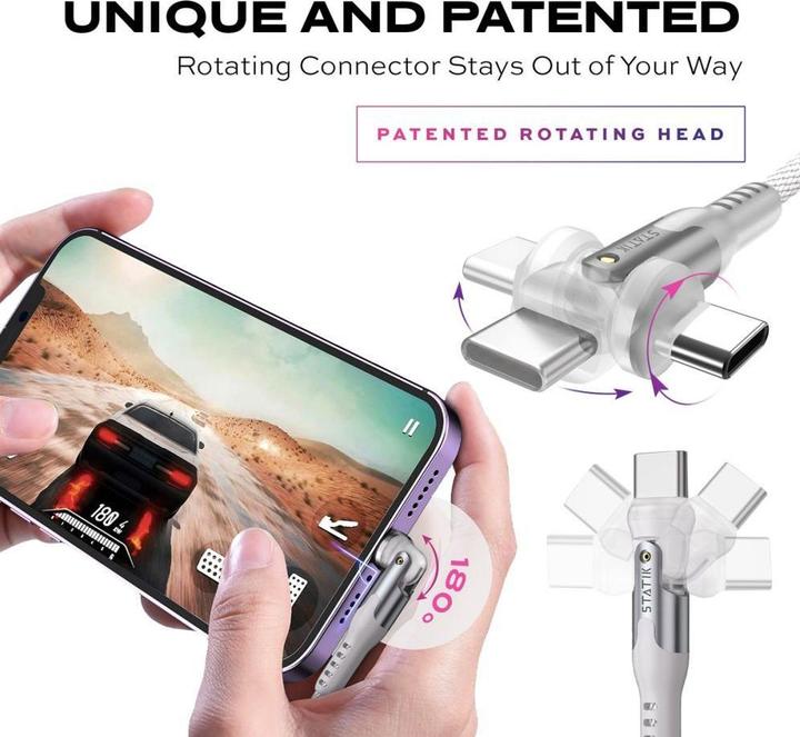 Image du produit Statik Câble 2 en 1 (3 m, USB 2.0, 100 W)