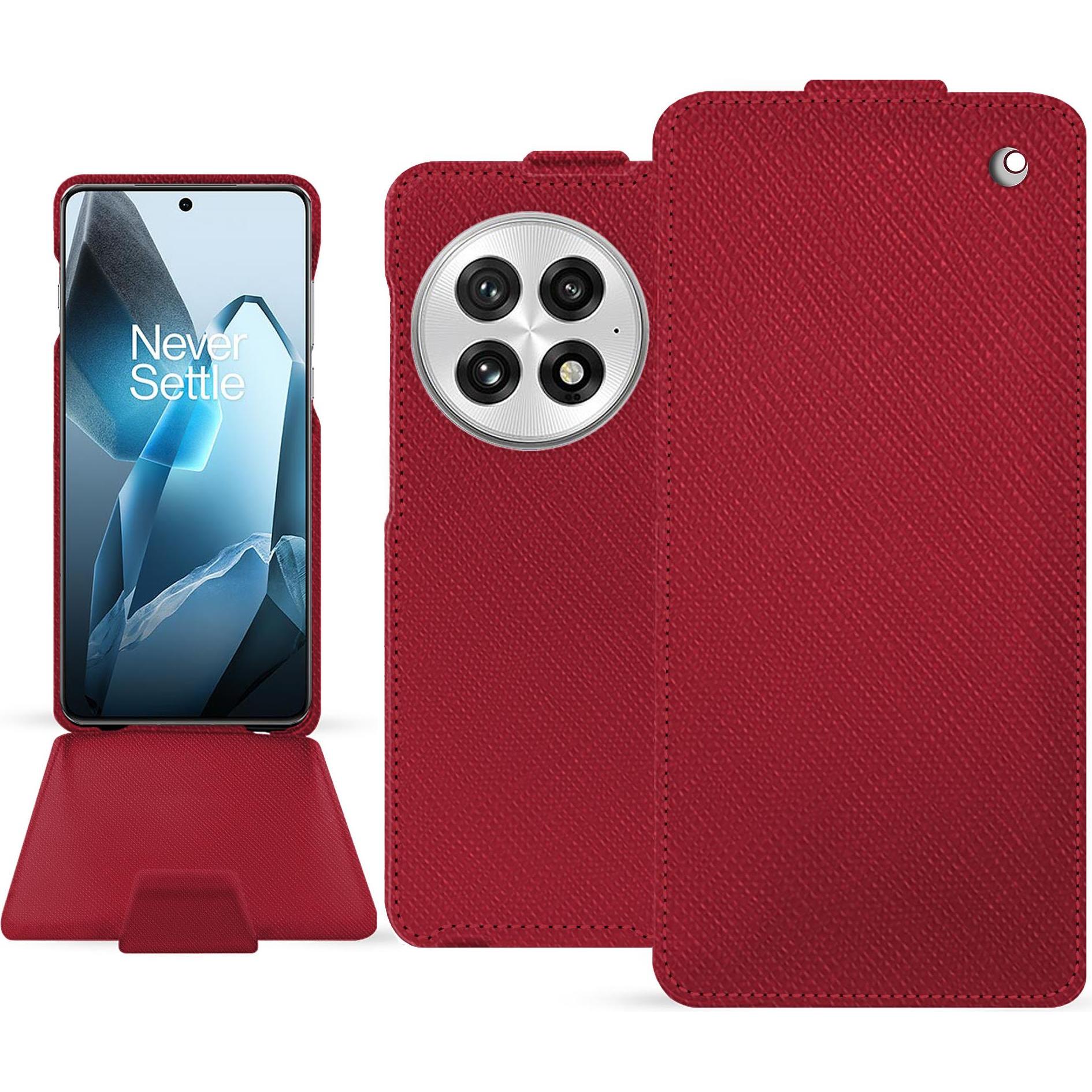 Noreve Lederschutzhülle vertikal (OnePlus 13), Smartphone Hülle, Rot