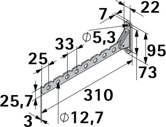 Produktbild Hettich Kleiderlfter zum Einklappen, 310 mm, wei, 1 Stck