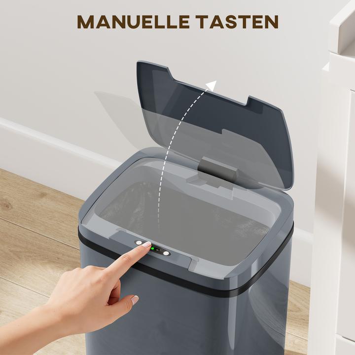 Actual product image Homcom Sensor Mülleimer Kunststoff Grau (15 l)