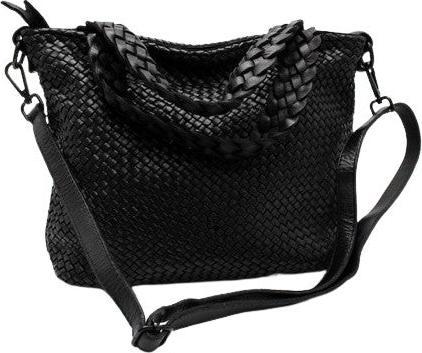 Only-Bags.Store Woven leather bag, soft leather shoulder bag, leather handbag, bag made of