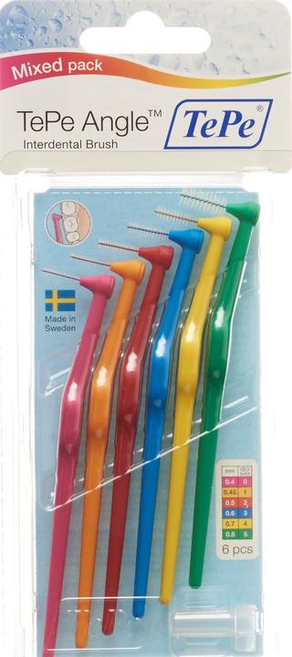 Actual product image TePe Interdental Brushes Angle Mixed Pack ISO 0-5 (6 x, 0.80 mm)