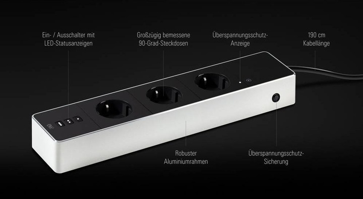 Actual product image Eve energy strip (3 x, CEE 7/3, 1.90 m)