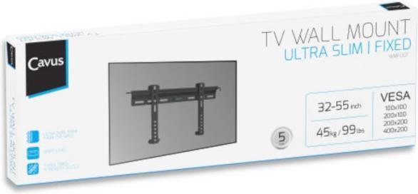 Image du produit Cavus WMF001, Support mural fixe 32"-55 (Mur, 45 kg, 32" - 55")