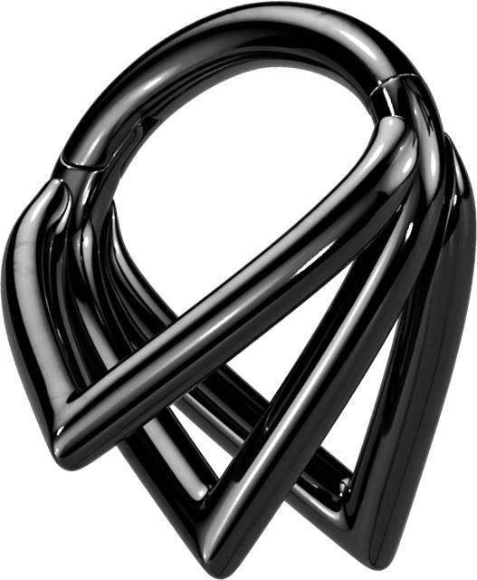 Produktbild Star Piercing Micro Segmentring klappbar schwarz drei Winkelringe (ohne Messing, Titan G23)