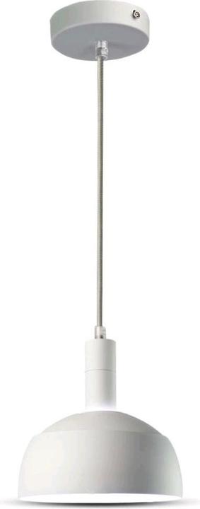 V-TAC VT7100WH Hängelampe Kunststoff Fassung E14 mit Zug Aluminium Schirmfarbton Weiss (E14)