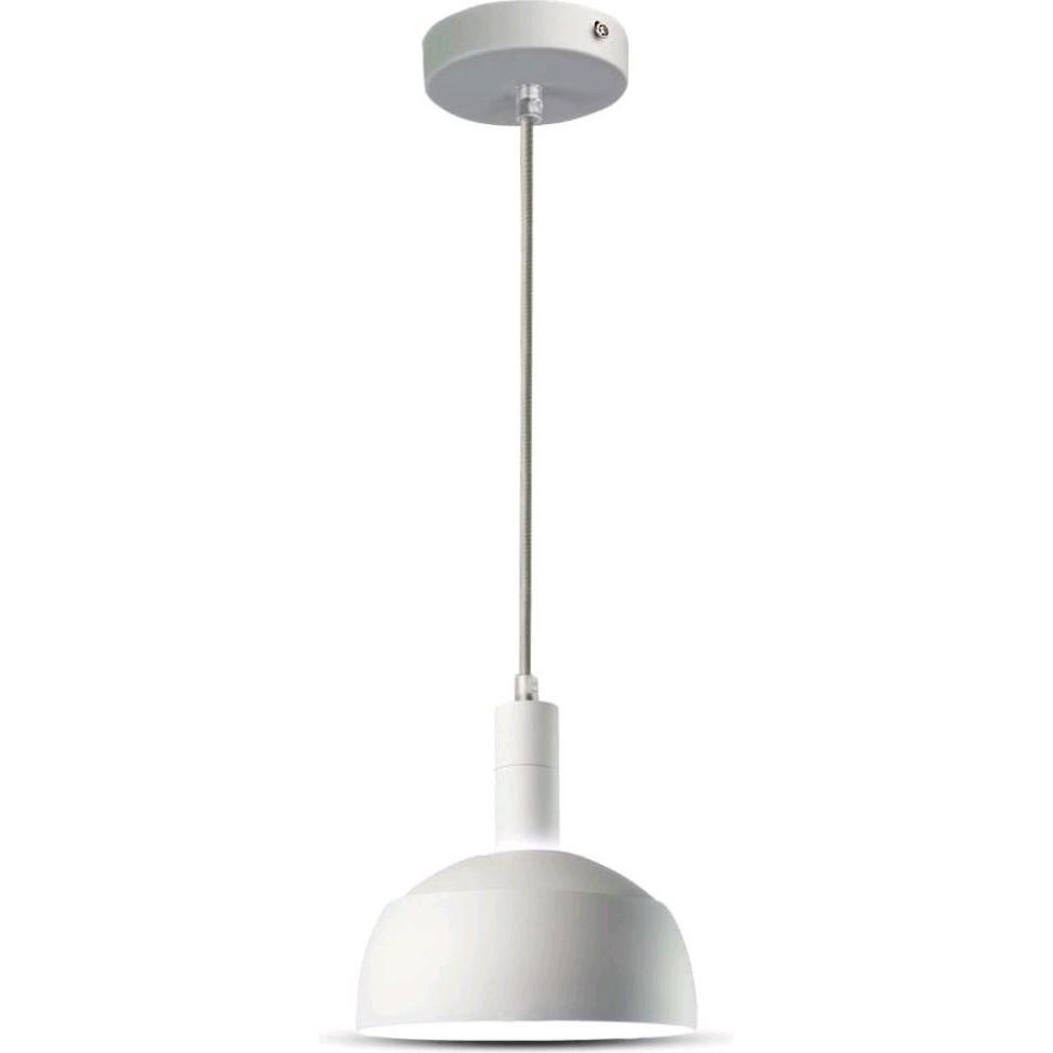 V-TAC, Pendelleuchte, VT7100WH Hängelampe Kunststoff Fassung E14 mit Zug Aluminium Schirmfarbton Weiss (E14)