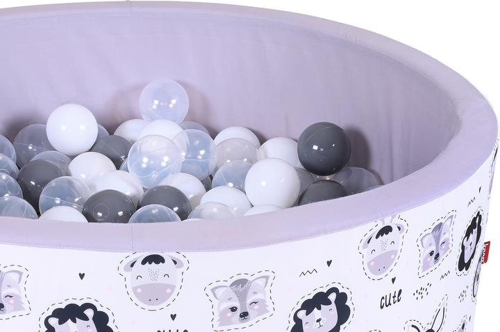 Immagine prodotto Knorrtoys Bällebad soft - "Cute Animals" - 150 balls grey/white/transparent (ca. 7 cm)