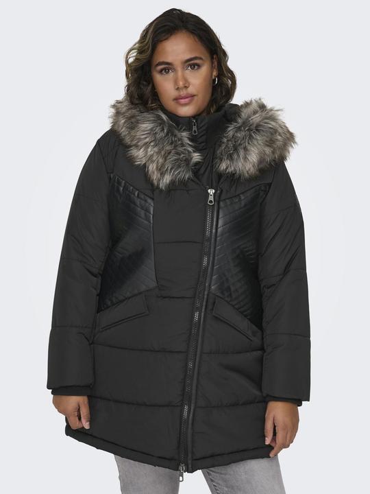 Immagine prodotto Only Cappotto curvy con cappuccio in pelliccia (S)
