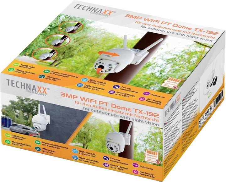 Produktbild Technaxx 3MP WIFI PT DOME CAMERA TX-192 (2304 x 1296 Pixels)