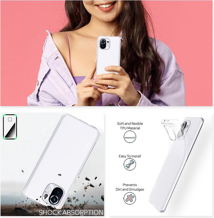 Produktbild Nalia Klare Silikon Handyhülle (Xiaomi Mi 11)