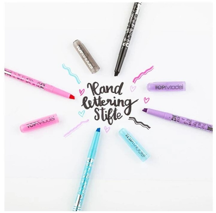 Produktbild Depesche Handlettering Set Top Model (Schwarz, Violett, Pink, Türkis, 4 x)